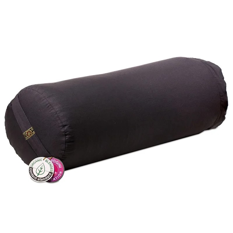 Yoga Bolster Στρογγυλό Μαξιλάρι Anthracite Yogi & Yogini Organic Cotton 60Χ16cm