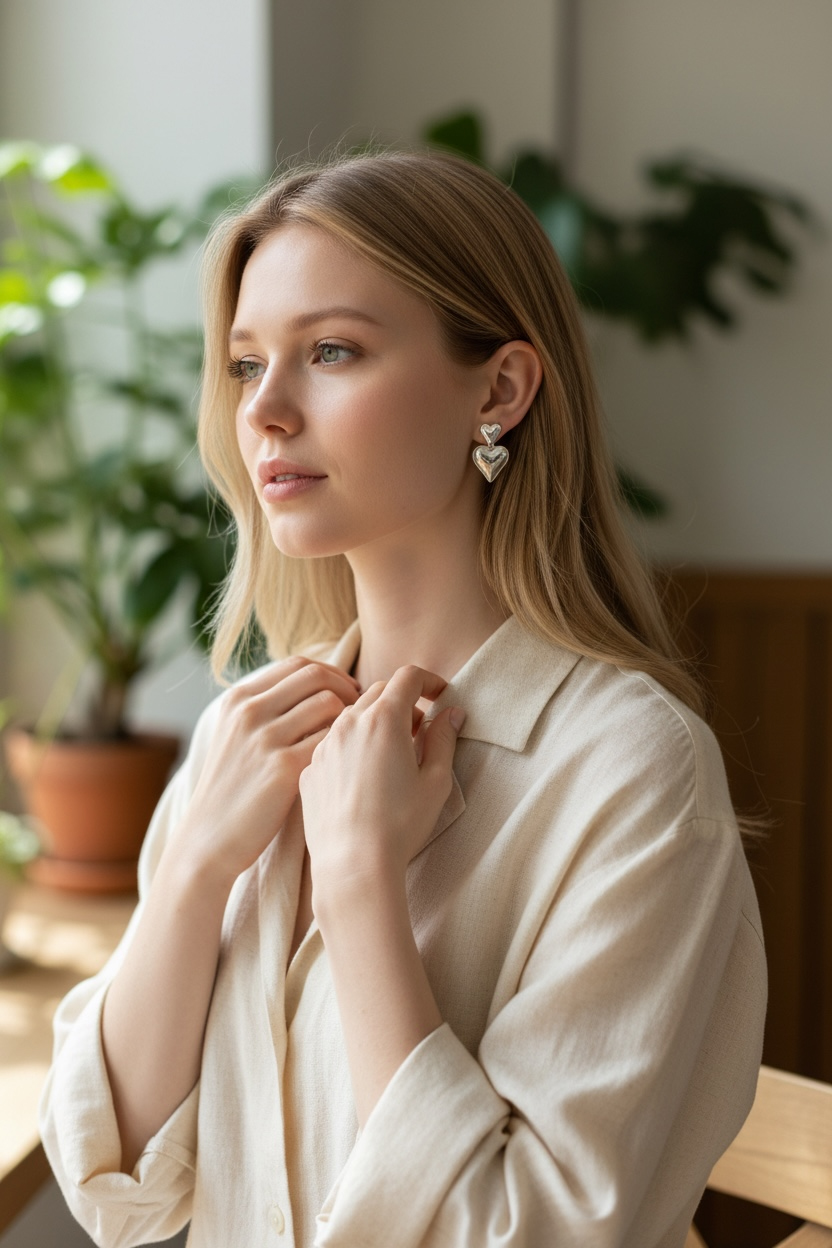 Love σκουλαρίκια, σε σχήμα καρδιάς