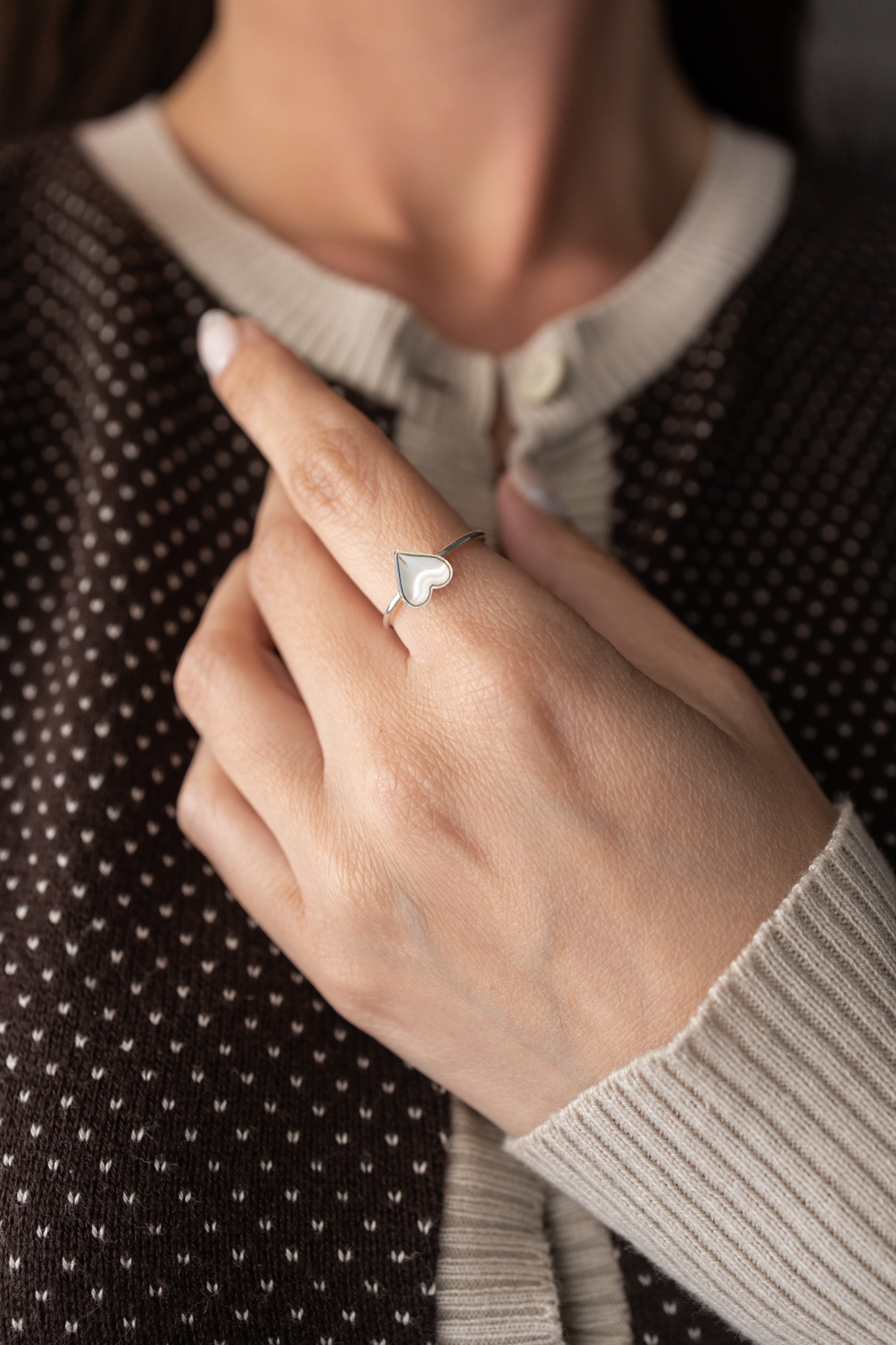 Love Δαχτυλίδι, σε σχήμα καρδιάς